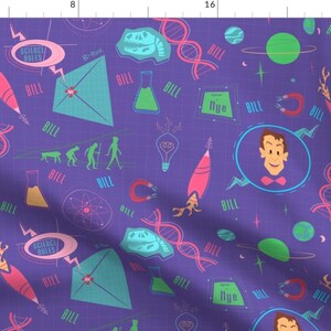 Science Purple Symbols STEM School Fabric - Science Rules! By Brianrechenmacher - Science Cotton Fabric By The Yard With Spoonflower