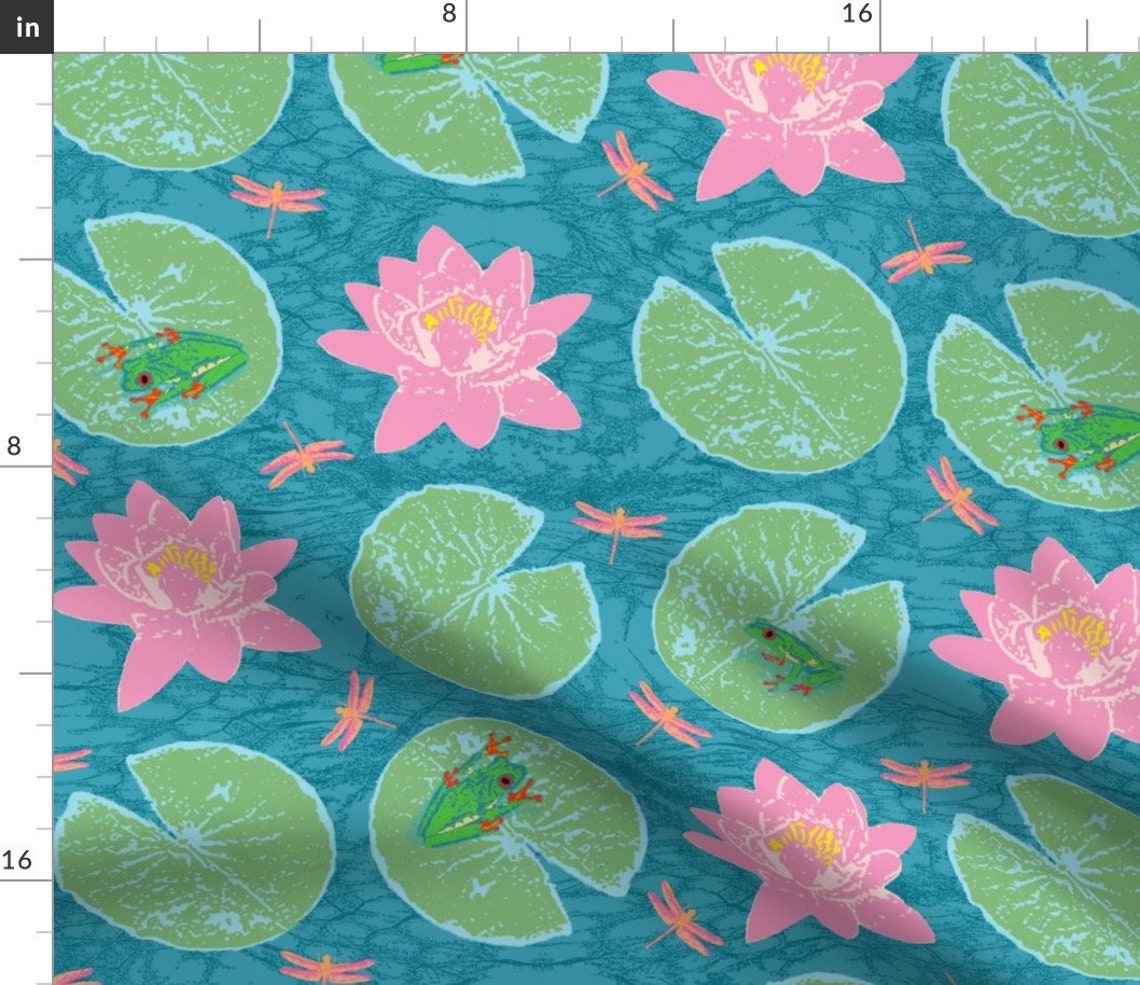 Frog Lily Fabric Frog Lily by Pattyryboltdesigns Etsy
