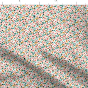 Floral Print Watercolor Fabric - Indy Bloom Design Pink Berry Blossom A By Indybloomdesign - Colorful Flowers Tiny Fabric With Spoonflower