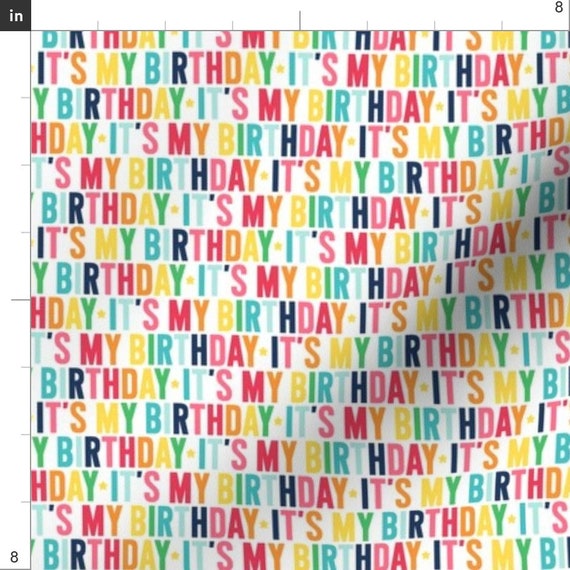 Confetti Dots Birthday Celebrations Rainbow Digitally Printed 100% Cotton Fabric Panel 18x21 Fat Quarter BIRTH19