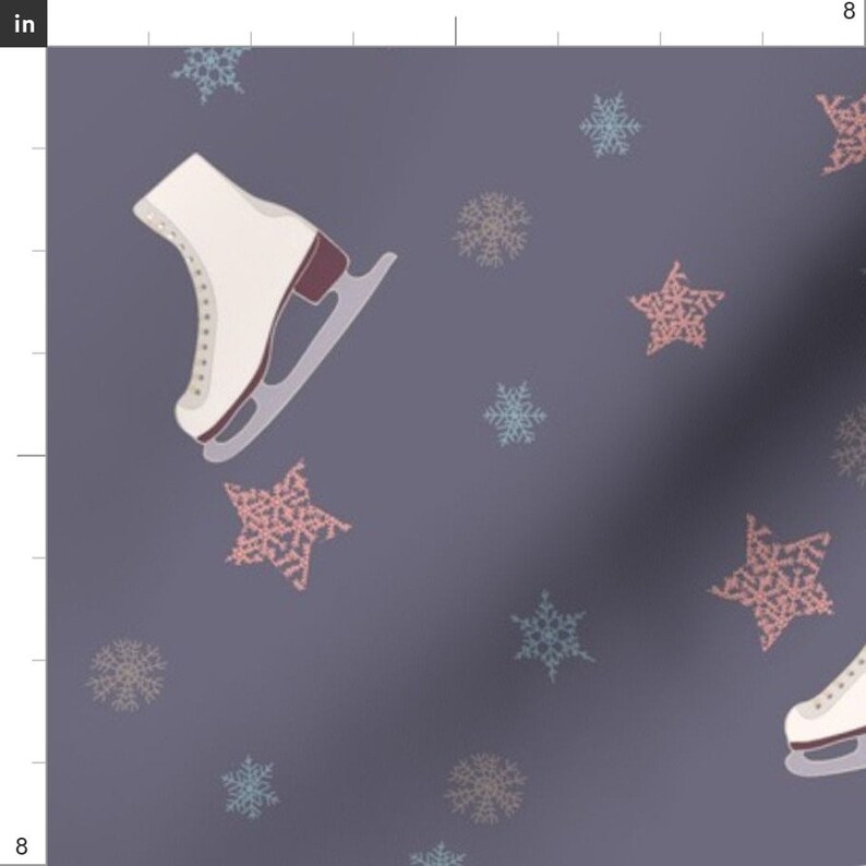 Ice Skating Fabric Iceskating2 by Maria Minkin Blades Etsy