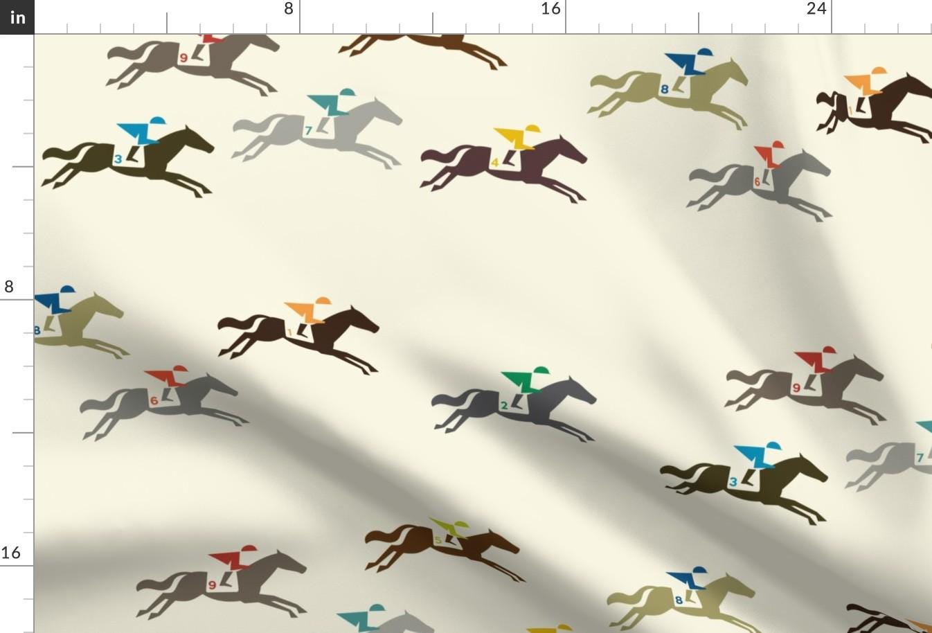 Horse Racing Fabric - And They'Re Off By Katerhees - Horse Racing Jockey Equestrian Derby Riding Cotton Fabric By The Yard With Spoonflower