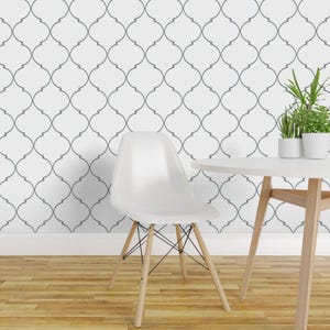 Trellis Wallpaper - Trellis Gray By Willowlanetextiles - Gray Trellis Custom Printed Removable Self Adhesive Wallpaper Roll by Spoonflower