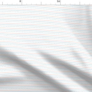 Writing Paper Fabric - Hand Drawn Lines by anda - Kindergarten Stripes Classroom Cursive Blank Papers Blue Fabric by the Yard by Spoonflower