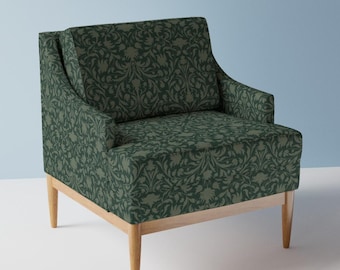 Green Upholstery Fabric- Green Damask by nendo -  Victorian Damask Emerald Edwardian Boho Aristocratic  Fabric By The Yard With Spoonflower