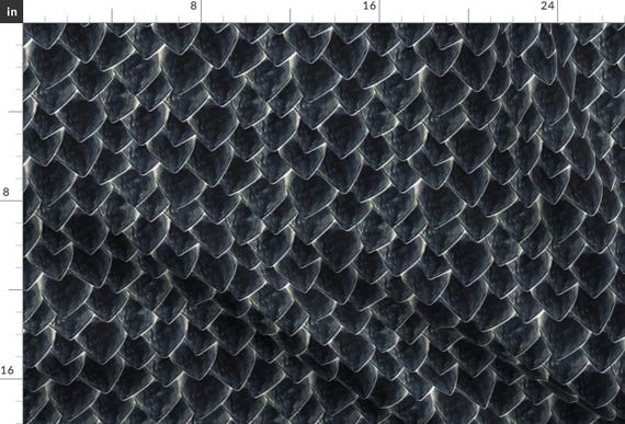 Costume Fabric - Night Dragon Dark Grey Scales Cosplay Reptile Lizard Dinosaur By Xoxotique - Cotton Fabric By The Yard With Spoonflower