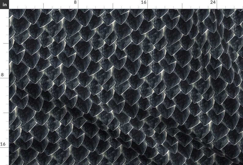 Costume Fabric - Night Dragon Dark Grey Scales Cosplay Reptile Lizard Dinosaur By Xoxotique - Cotton Fabric By The Yard With Spoonflower image 1