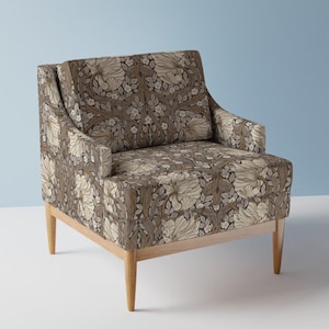 Tela de tapicería William Morris - Pimpinela Cacao Grande de whimsyandmojo - Tela victoriana vintage neutra cortada a medida con Spoonflower