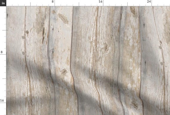 Wooden Planks Fabric - Whitewashed Wood Planks by willowlanetextiles - Coastal Neutral Reclaimed Wood Look Fabric by the Yard by Spoonflower