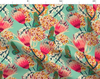 Floral Fabric - Madamoiselle Palais Butterfly by holli_zollinger - Flower Bright Butterfly French Tropical Fabric by the Yard by Spoonflower