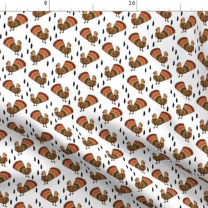 Geometric Turkeys Fabric - Thanksgiving Turkey Trot Bird Autumn Fall Fabric By Andrea Lauren - Cotton Fabric By The Yard With Spoonflower