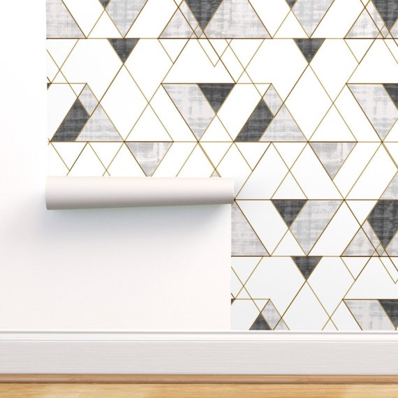Triangles Wallpaper Mod Triangles By Crystal Walen Gray | Etsy