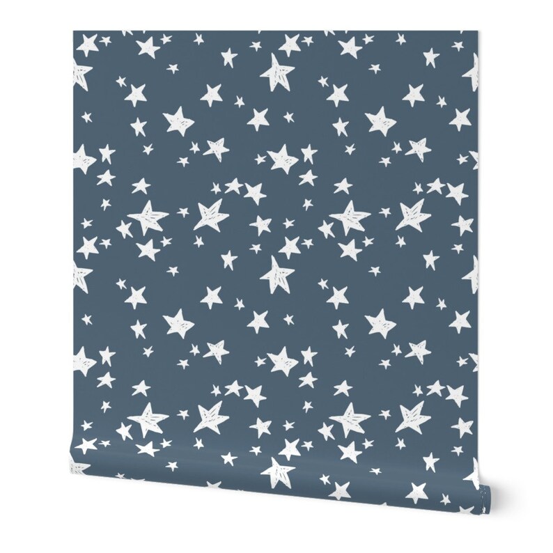 Star Wallpaper Stars Blue Grey Star by Andrea Lauren Etsy