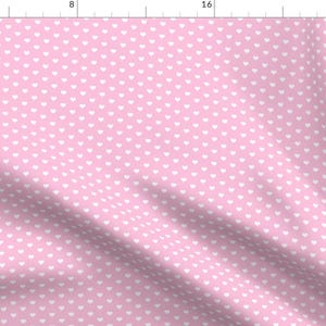 Hearts Fabric - Hearts White On Cotton Candy By Juliesfabrics - Hearts Valentine's Day Love Girly Cotton Fabric By The Yard With Spoonflower