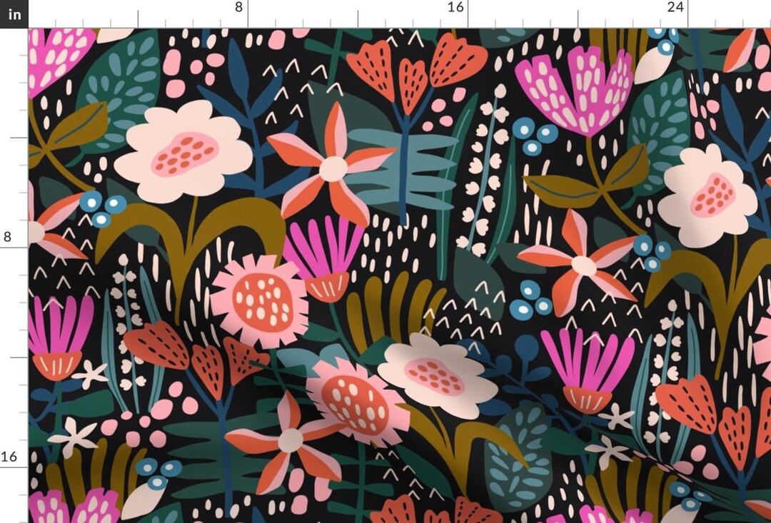 Whimsical Floral Fabric - Fairy Flower Garden by Elisabeth_benoit ...