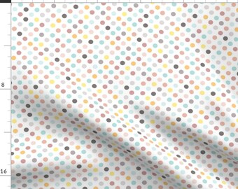 Polka Dot Fabric - Penguin Polkadot By Heleenvanbuul - Polka Dot Neutral Pastel Baby Nursery Cotton Fabric By The Yard With Spoonflower