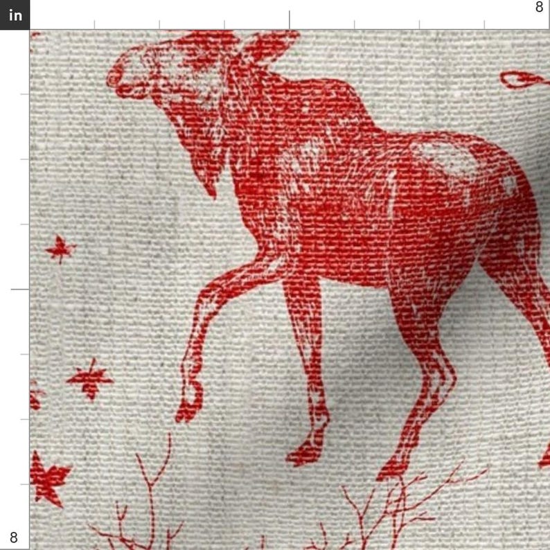 Woodland Toile Fabric - Winter Toile by nouveau_bohemian - Winter Holidays Woodland Animal Red And Tan Fabric by the Yard by Spoonflower image 3