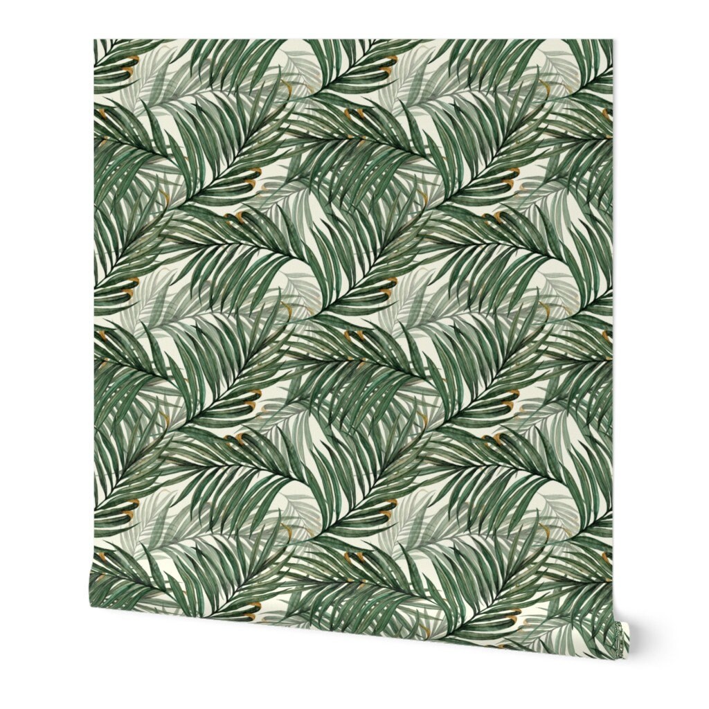 Tropical Palm Wallpaper Palm Leaves King Pineapple By Chicca | Etsy