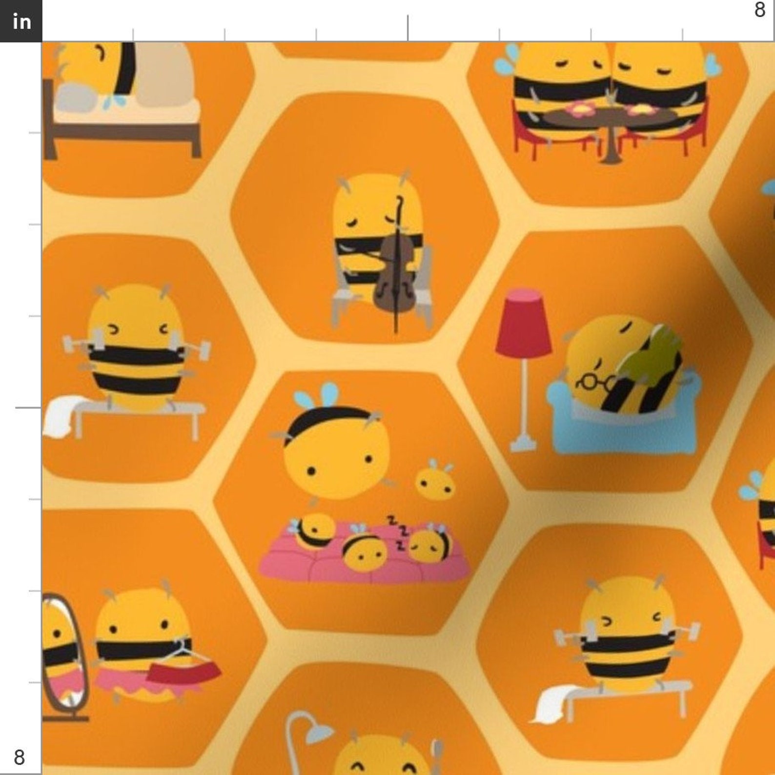 Honey Comb Fabric Honey I'M Home by Ceciliamok Honey Etsy