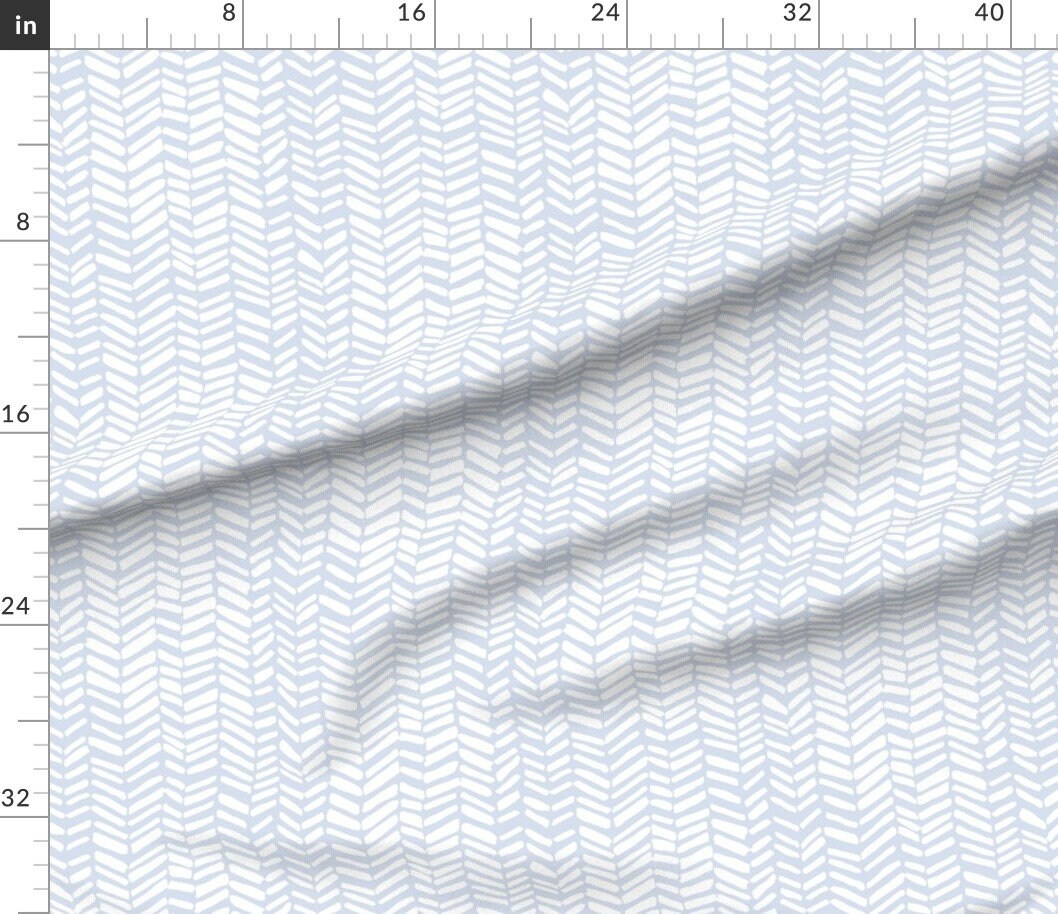 Herringbone Blue Gray Fabric Impression Pale Bluewhite Etsy