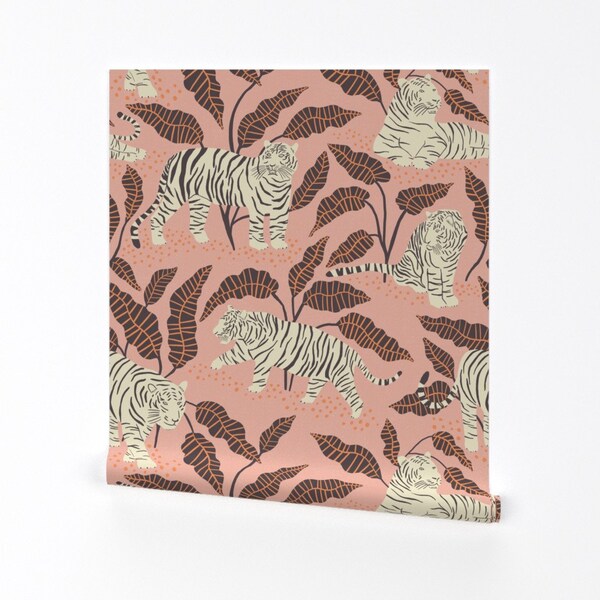 Peel and Stick White Tiger Wallpaper Etsy