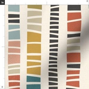 Colorful Fabric - Modern Stripes by anequ_studio - Mid Century Multi Colored Fabric by the Yard by Spoonflower image 3
