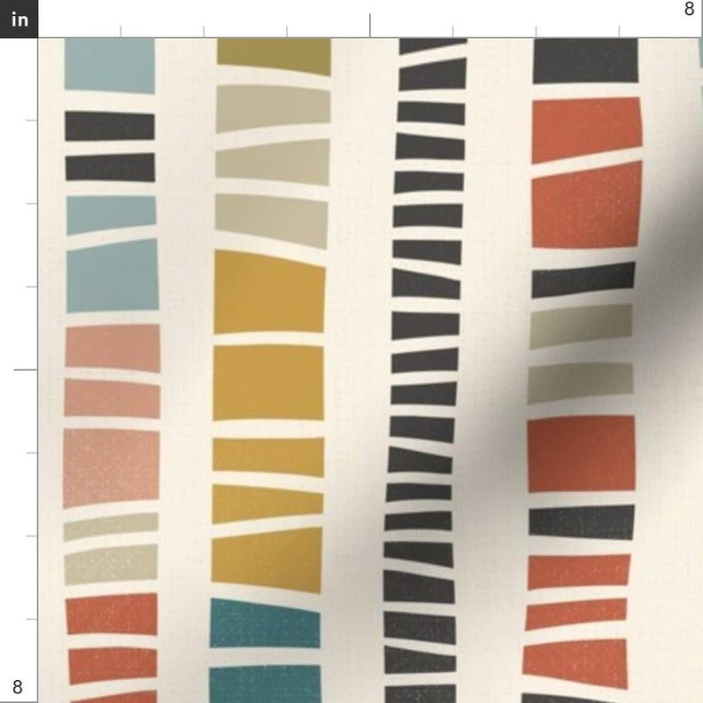 Colorful Fabric - Modern Stripes by anequ_studio - Mid Century Multi Colored Fabric by the Yard by Spoonflower image 3