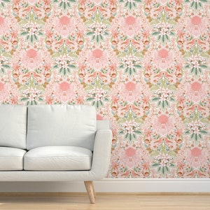 Floral Wallpaper Hawaiian Boho Damask by Helenpdesigns - Etsy