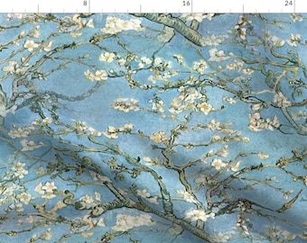Van Gogh Fabric - Almond Tree In Blossom by peacoquettedesigns - Almond Trees Branches Floral Flowers Fabric by the Yard by Spoonflower