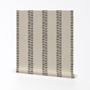 Boho Stripe Removable Peel and Stick Wallpaper - Farmhouse Weathered Sand Tan Stripe - Wall Art Wall Decor - Ubu Stripe by holli_zollinger