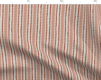 Geometric Fabric - Boho Stripe Warm Earth by of_the_flora_ - Bohemian Rustic Texture Diamond Boho Eclectic Fabric by the Yard by Spoonflower