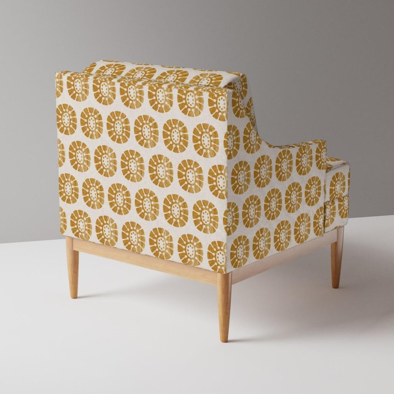 Boho Golden Floral Upholstery Fabric- Boho Bloom by littlearrowdecor - Modern Farmhouse Mustard Gold Fabric By The Yard With Spoonflower image 6