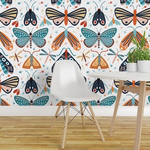 Pollinators Wallpaper - Pollinators By Natalia Gonzalez - Butterfly Custom Printed Removable Self Adhesive Wallpaper Roll by Spoonflower