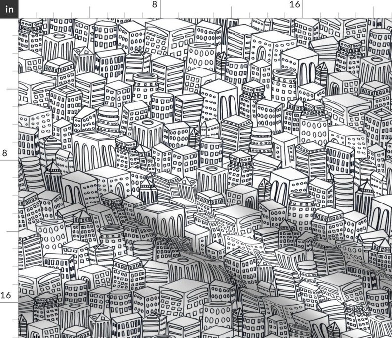 Cityscape Fabric Floating Across the Tops of Cities New York Etsy