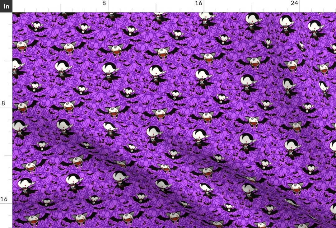 Purple Vampire Fabric - Vampies 2 by Jadegordon - Halloween Vampires ...