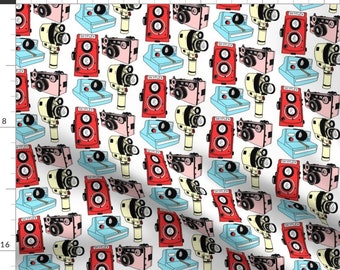 Vintage Cameras Fabric - Mixed Vintage Cameras By Curious Nook - Camera Photography Vintage Retro Cotton Fabric By The Yard With Spoonflower