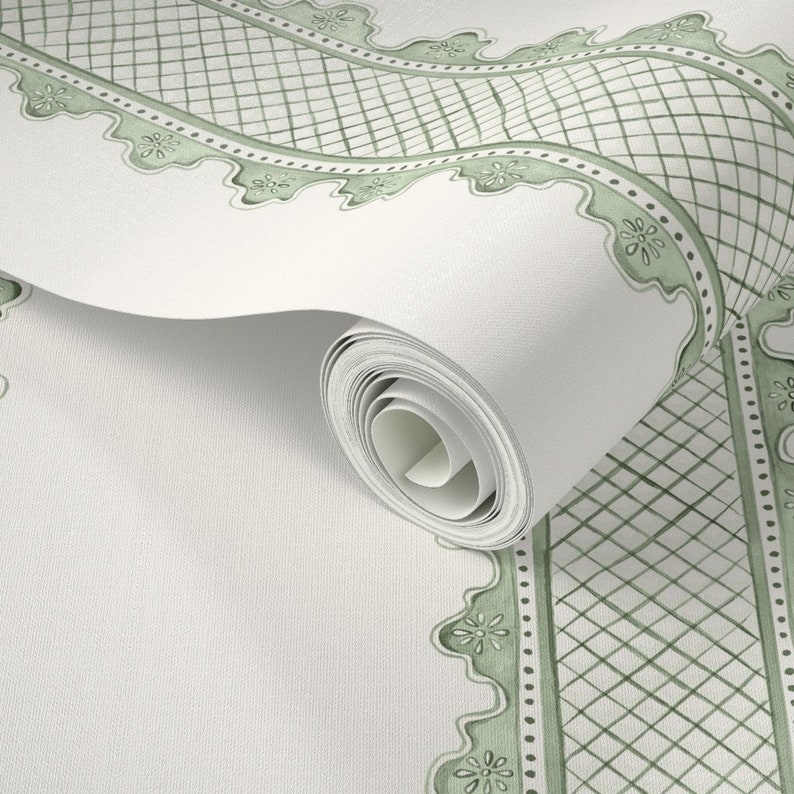Sage Green Stripe Wallpaper Clarabelle Soft Green by Etsy