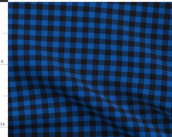 Buffalo Plaid Fabric - Blue Buffalo Plaid By Angiehiller - Buffalo Plaid Check Upholstery Quilt Cotton Fabric By The Yard With Spoonflower