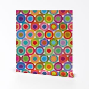 Circles Wallpaper - Circles By Leventetladiscorde - Circles Modern Home Custom Printed Removable Self Adhesive Wallpaper Roll by Spoonflower