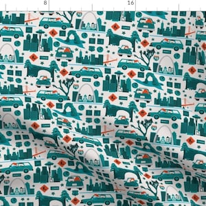 American Road Trip Fabric - 4038 Miles By Ebygomm - Highways Family Summer Vacation USA Cotton Fabric By The Yard With Spoonflower