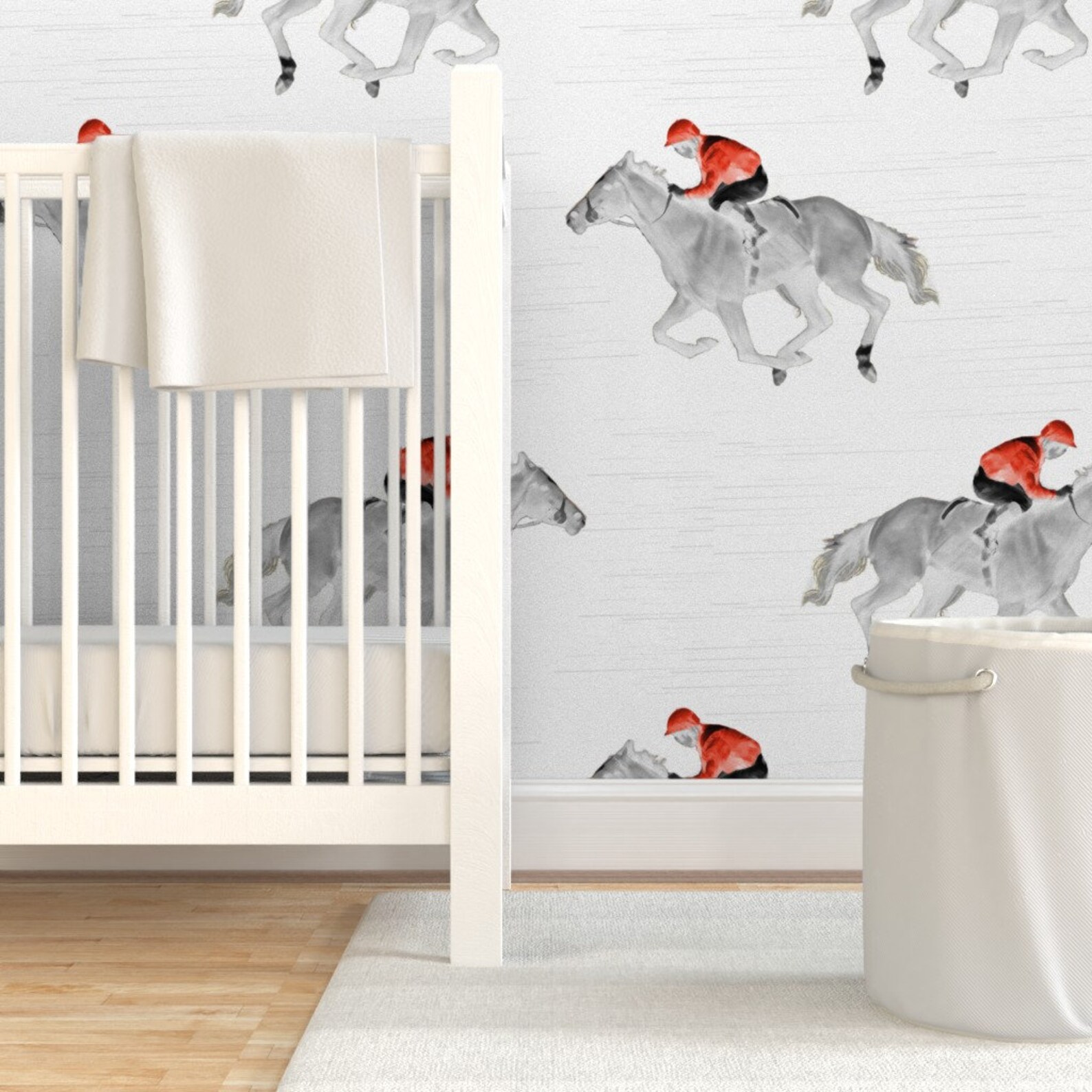 Horse Wallpaper the Jockey by Vintage Style off to the - Etsy