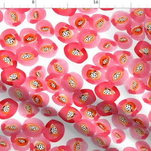 Watercolor Poppy Fabric - Watercolor Poppies By Zoe Ingram - Watercolor Floral Poppies Cotton Fabric By The Yard With Spoonflower
