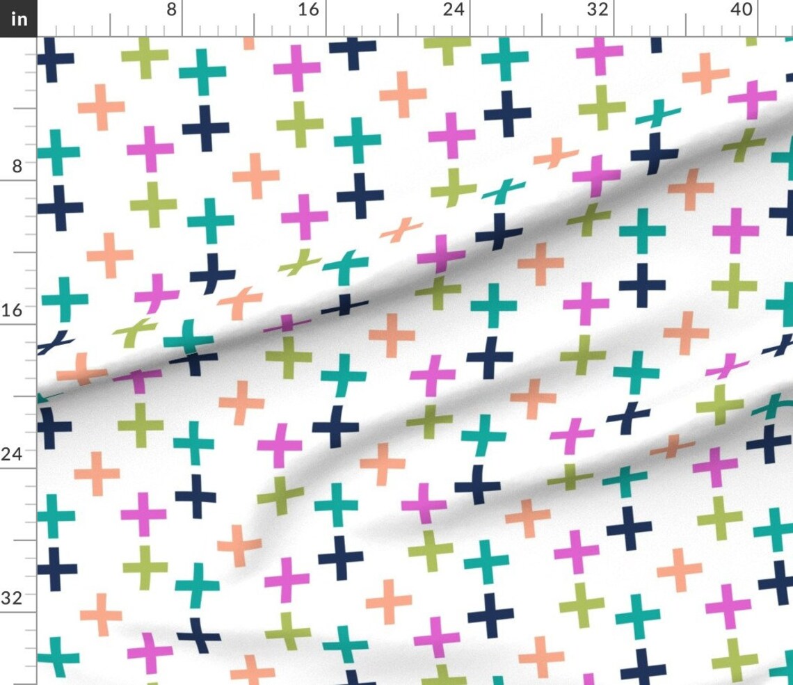 Colorful Crosses Fabric Brights by Graceandcruzdesigns Etsy