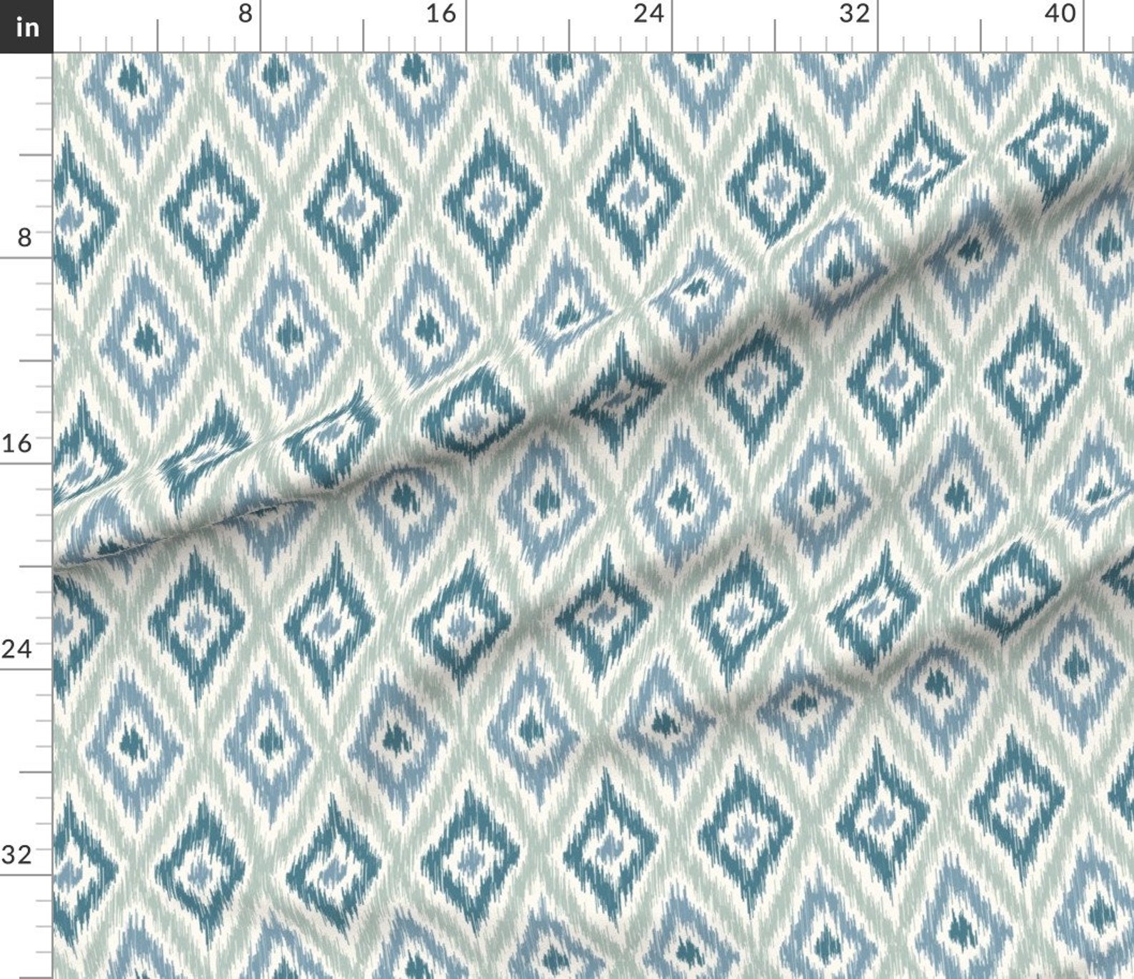 Ikat Fabric Diamond Ikat by Melissahyattfabrics Ikat Blue | Etsy