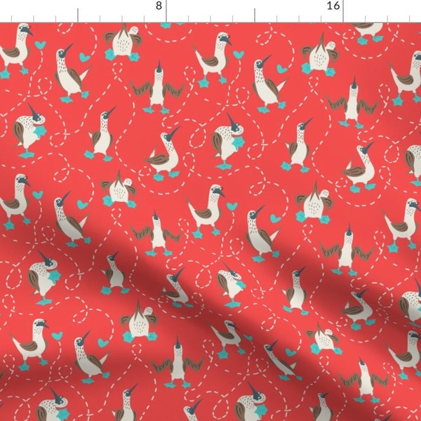 Blue Footed Booby Fabric - Would You Booby My Valentine by artypeaches - Valentines Day Love Romance  Fabric by the Yard by Spoonflower