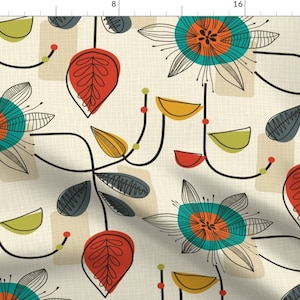 MCM Fabric 1950'S Mid Century Modern By Patternanddesign Retro Home decor vintage classy Cotton Fabric By The Yard With Spoonflower image 1