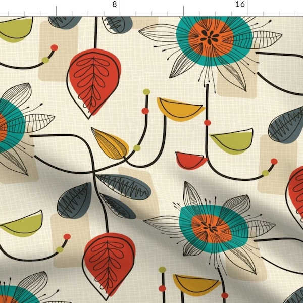 MCM Fabric - 1950'S Mid Century Modern By Patternanddesign - Retro Home decor vintage classy Cotton Fabric By The Yard With Spoonflower