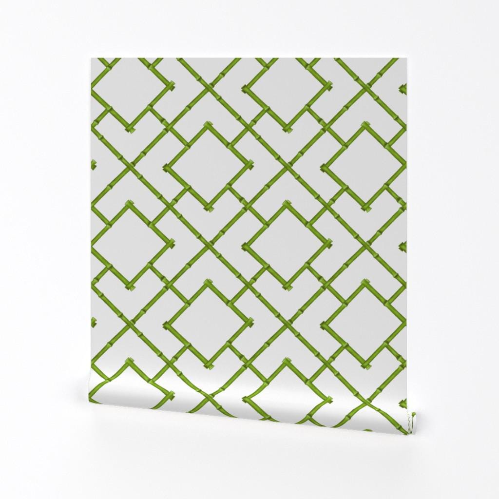green-bamboo-wallpaper-osaka-bamboo-trellis-by-willowlanetextiles-custom-printed-removable-self-adhesive-wallpaper-roll-by-spoonflower-etsy