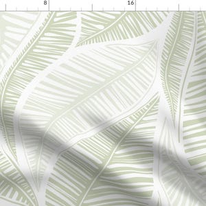 Palm Jungle Fabric - Palm Leaves by krystinmann - Botanical Tropical Leaves Light Green Neutral Calm Fabric by the Yard by Spoonflower