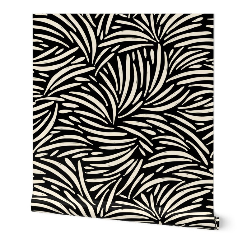 African Inspired Wallpaper Black and Ivory Boho Safari by Etsy